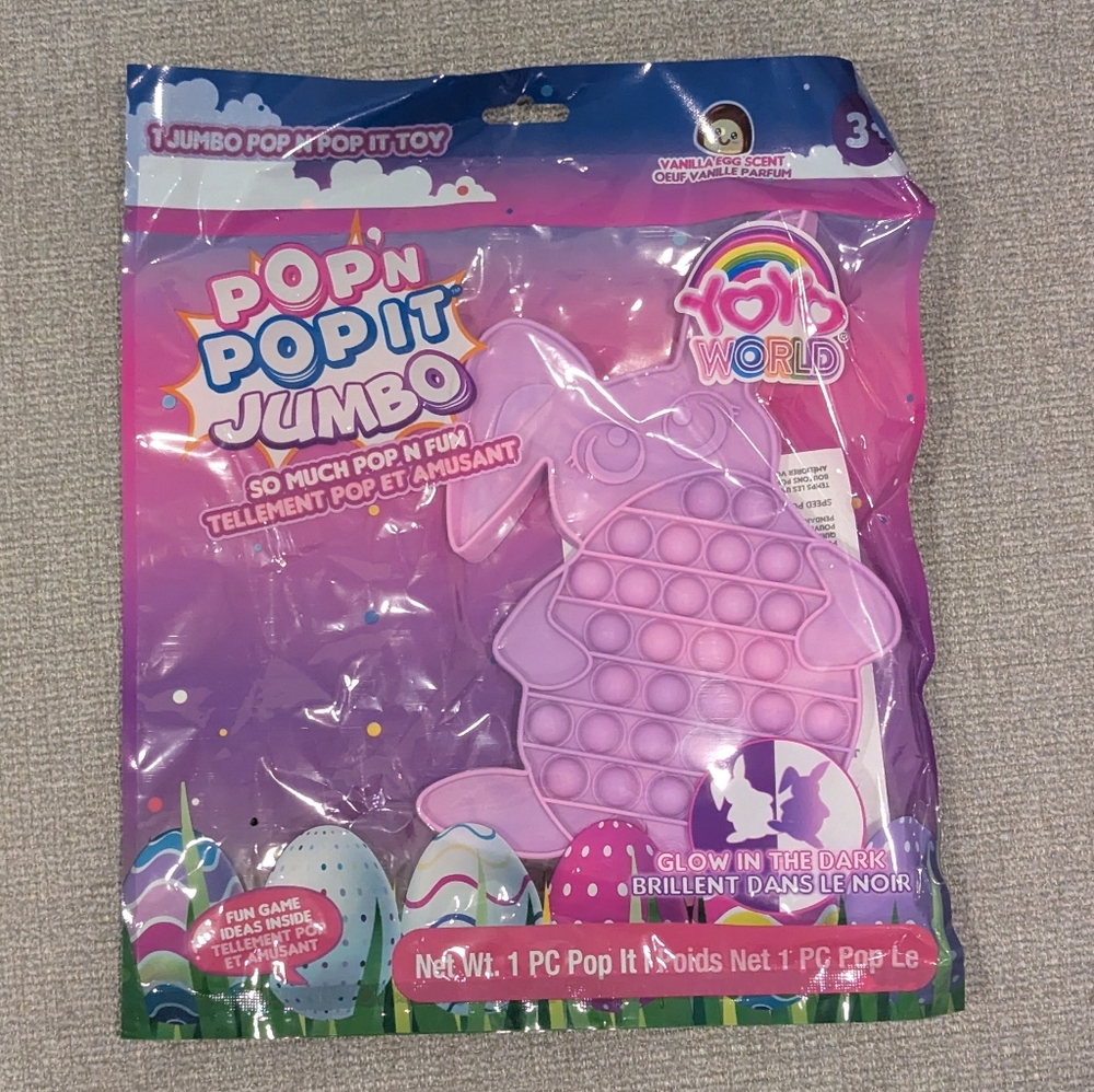 Pop N Pop It YoYo World Pink Bunny Jumbo Sensory Fidget Toy New